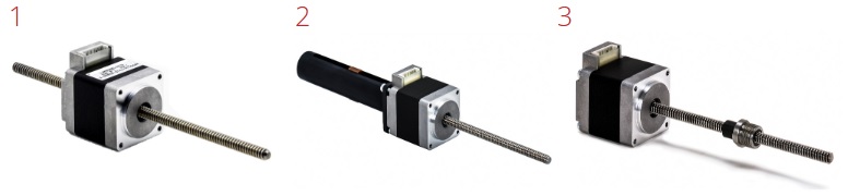 Three types of stepper motors