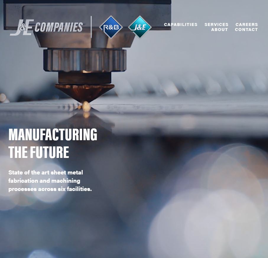 J & E Manufacturing website preview