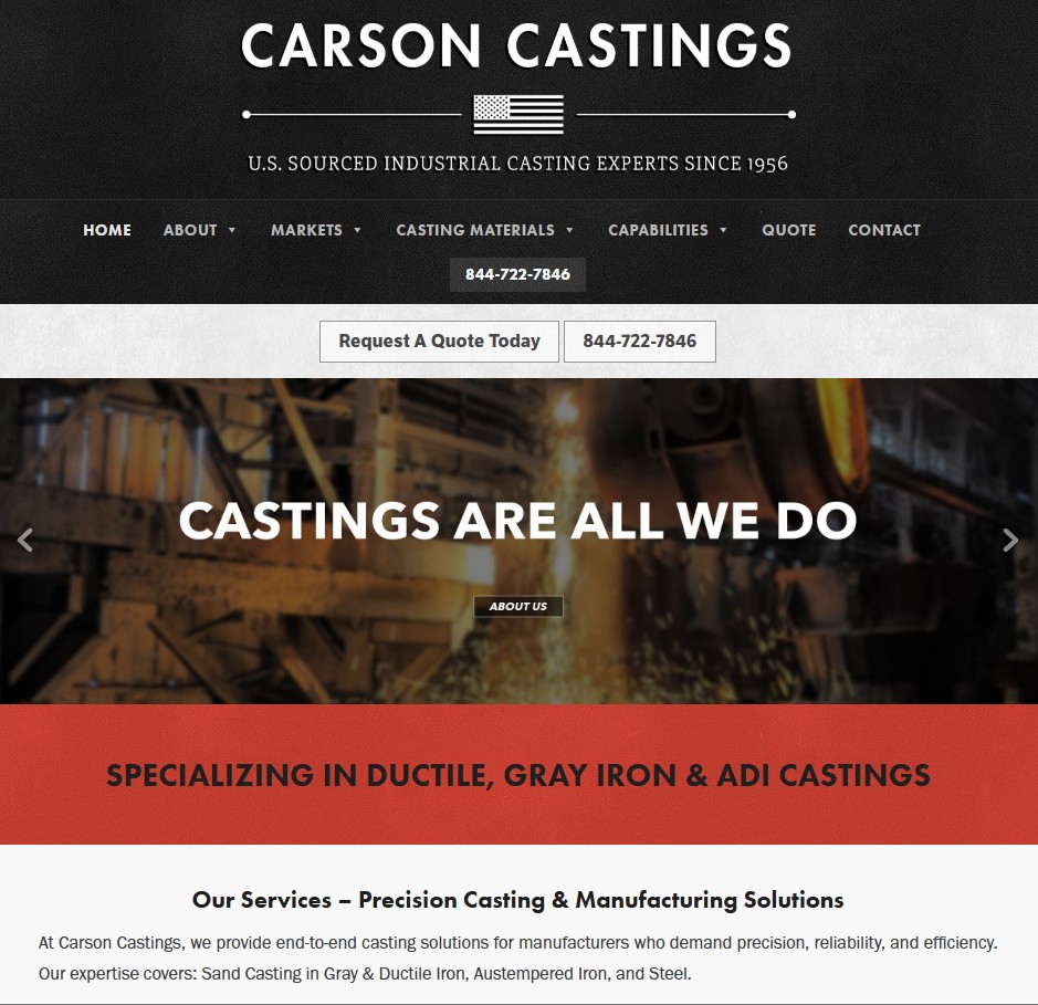 Carson Castings website preview
