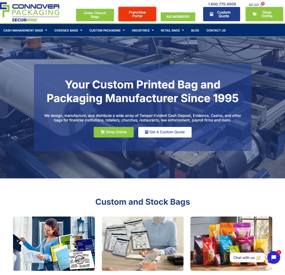 Connover Packaging website preview