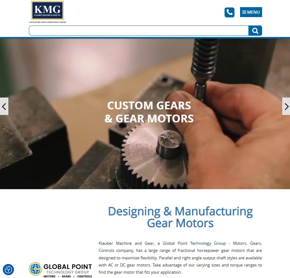 Klauber Machine & Gear Co. website preview