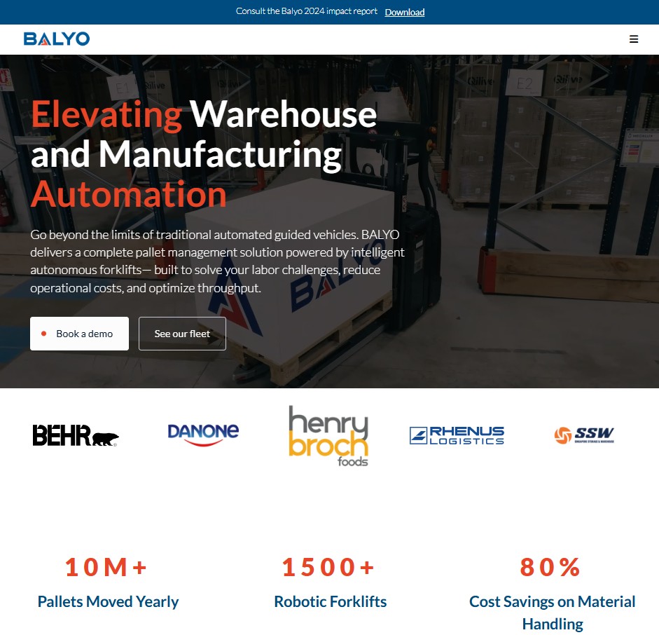 BALYO, Inc. website preview