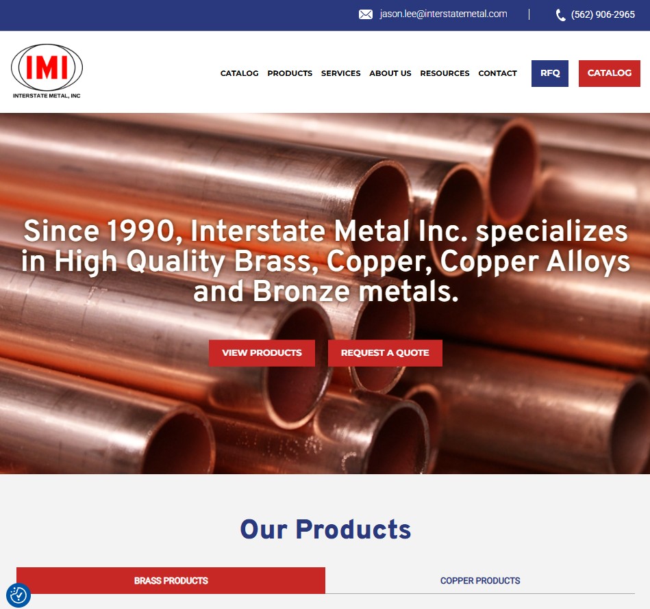 Interstate Metal Inc. website preview