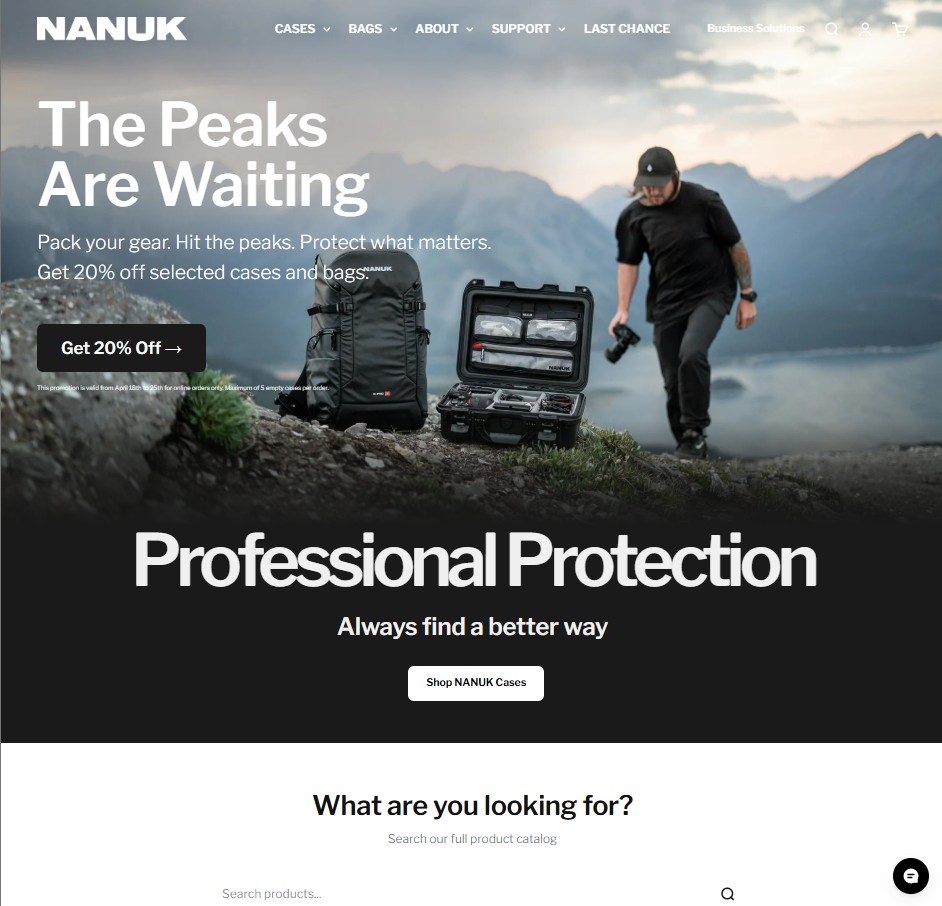 NANUK website preview
