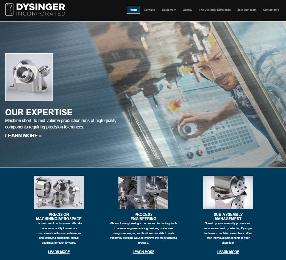 Dysinger Incorporated website preview