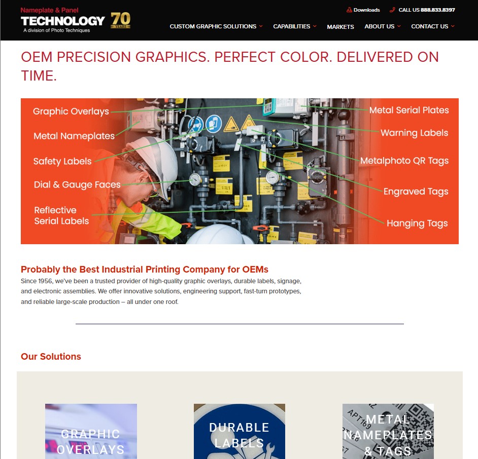 Nameplate & Panel Technology website preview