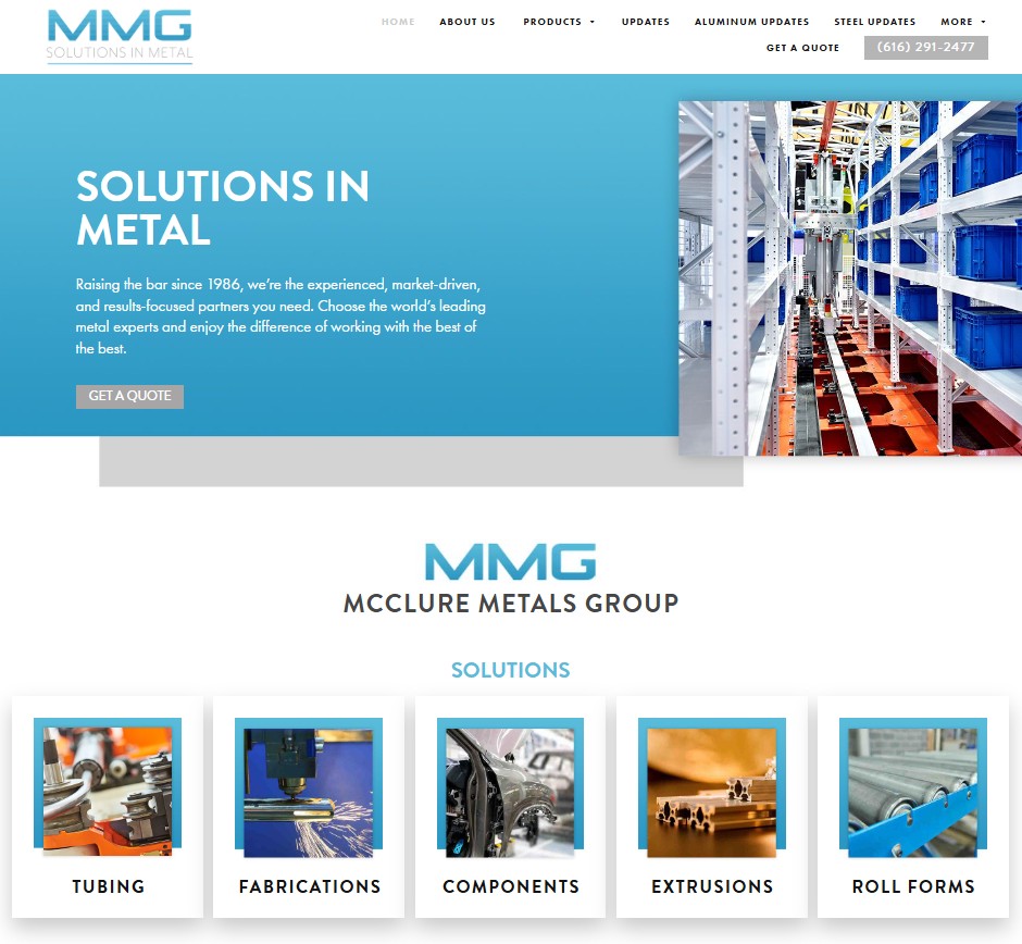 McClure Metals website preview