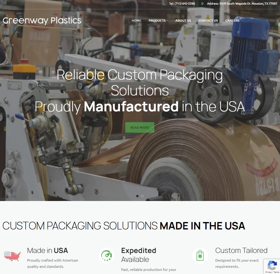 Greenway Plastics LLC website preview
