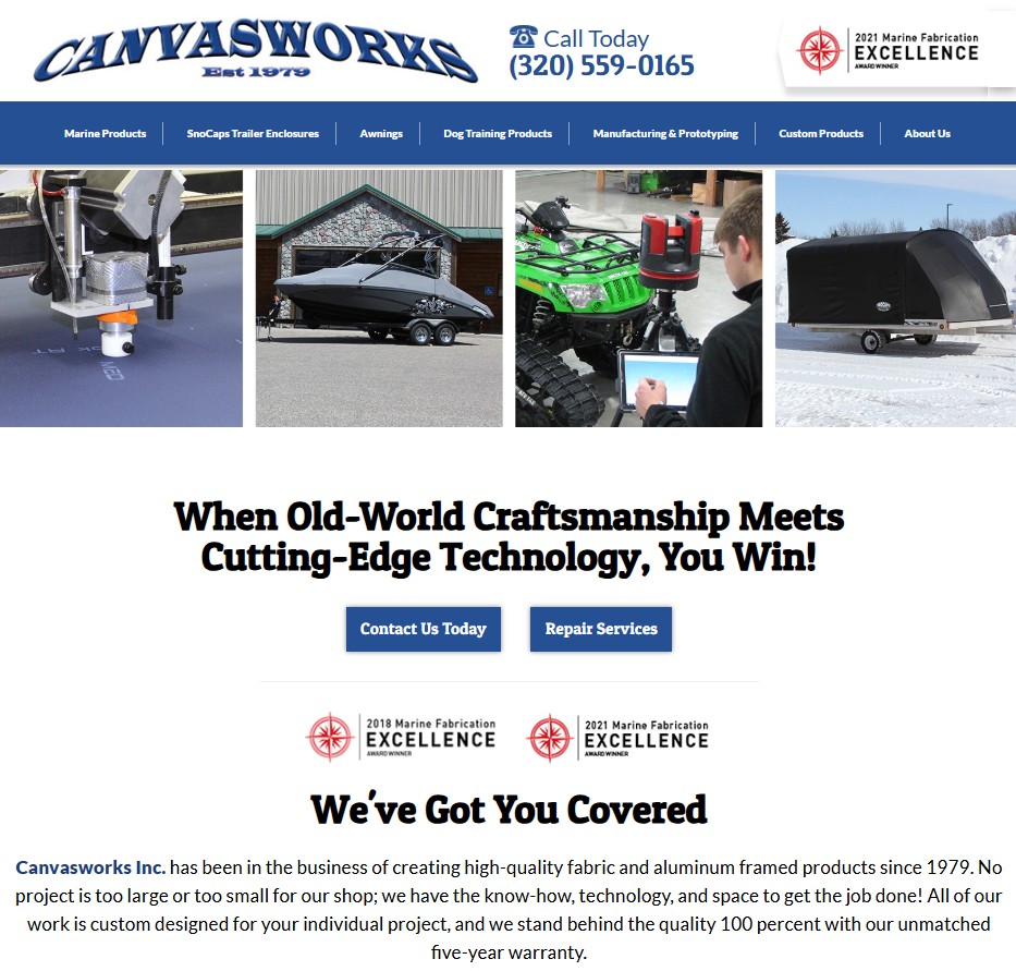 Canvasworks Inc. website preview