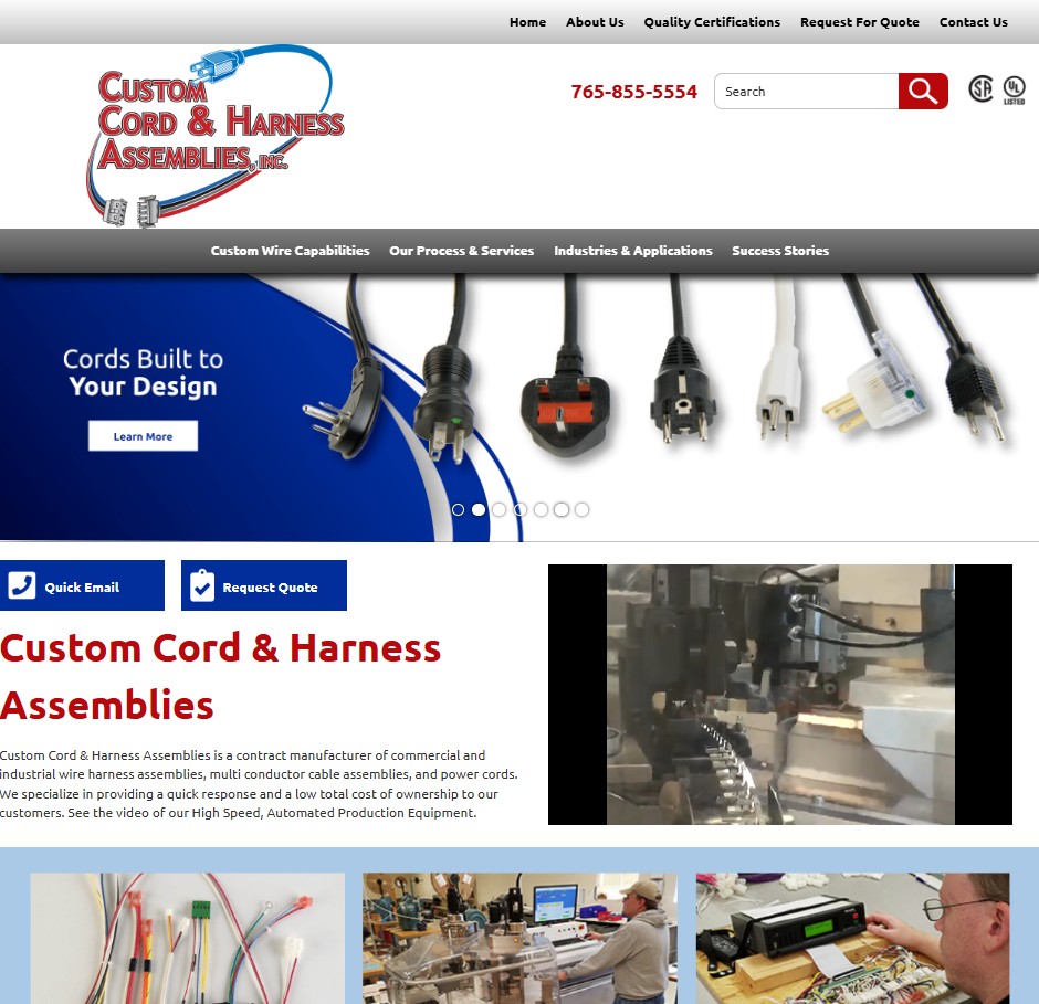 Custom Cord & Harness Assemblies website preview