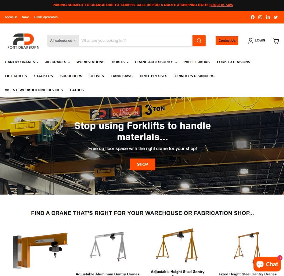 Fort Dearborn Supply website preview