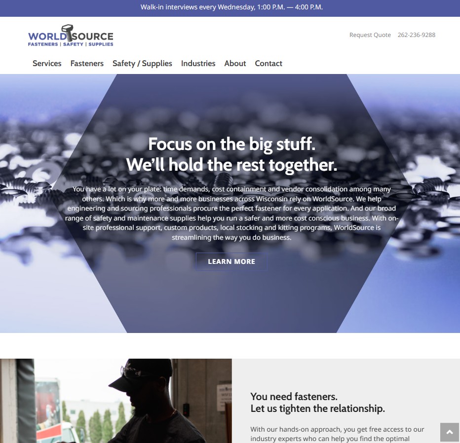 WorldSource Fasteners website preview