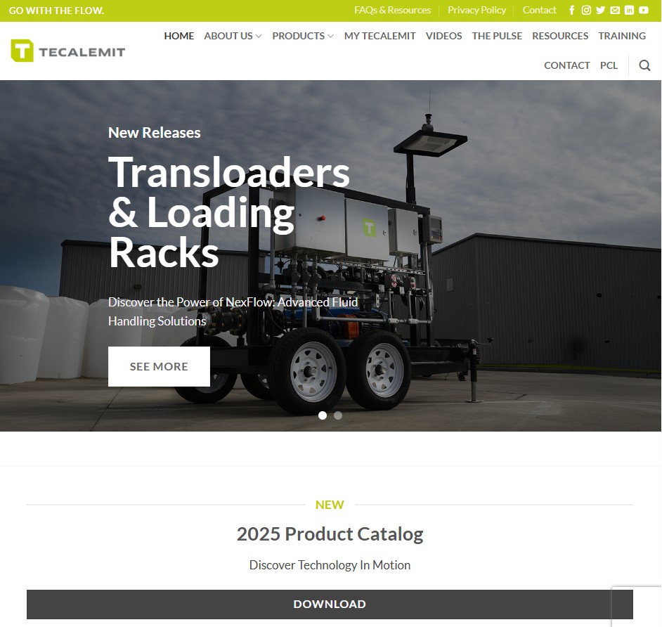 TECALEMIT Inc. website preview