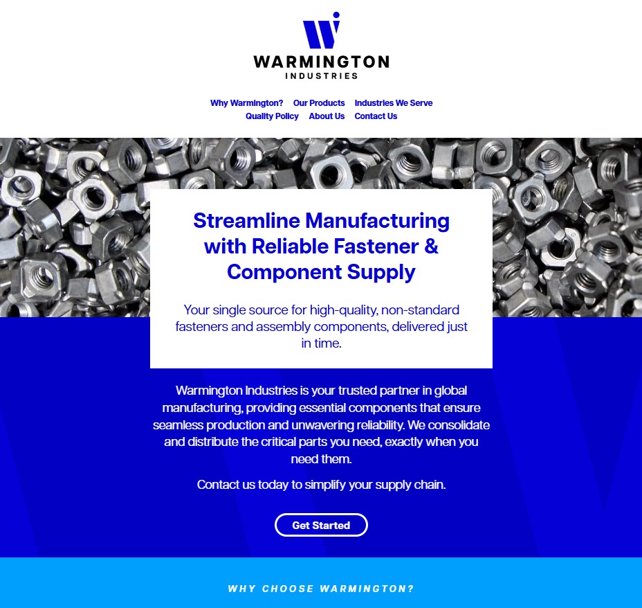 Warmington Industries website preview