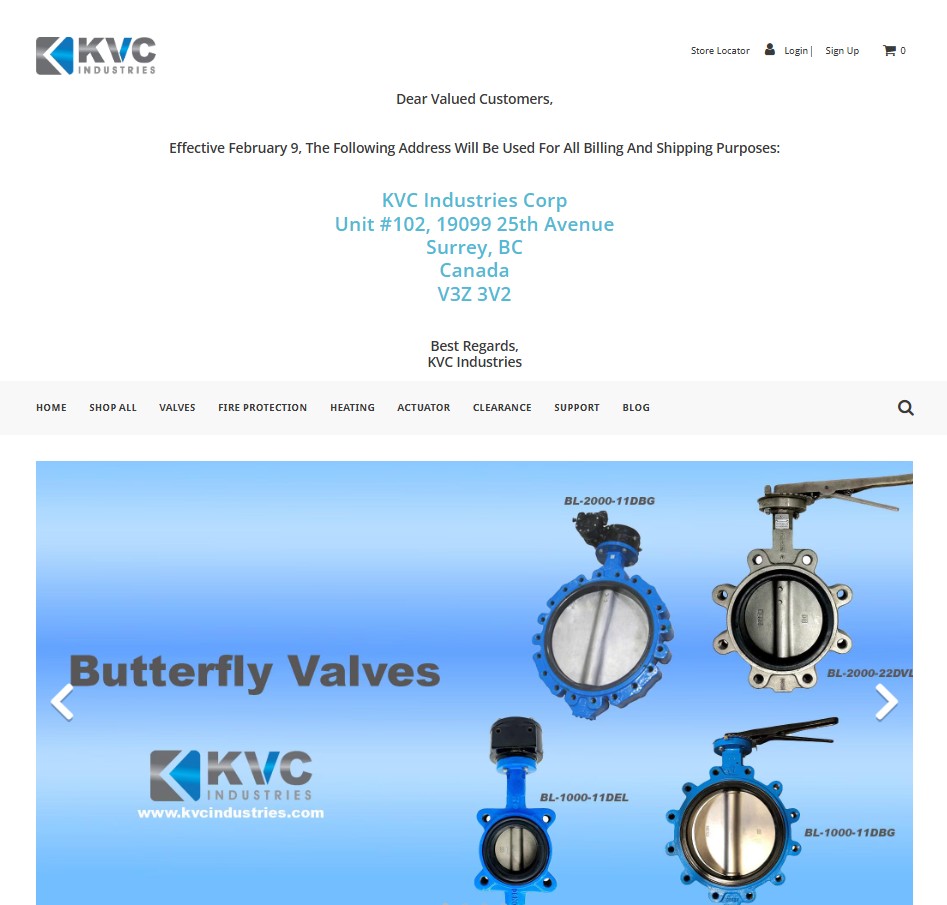 KVC Industries website preview