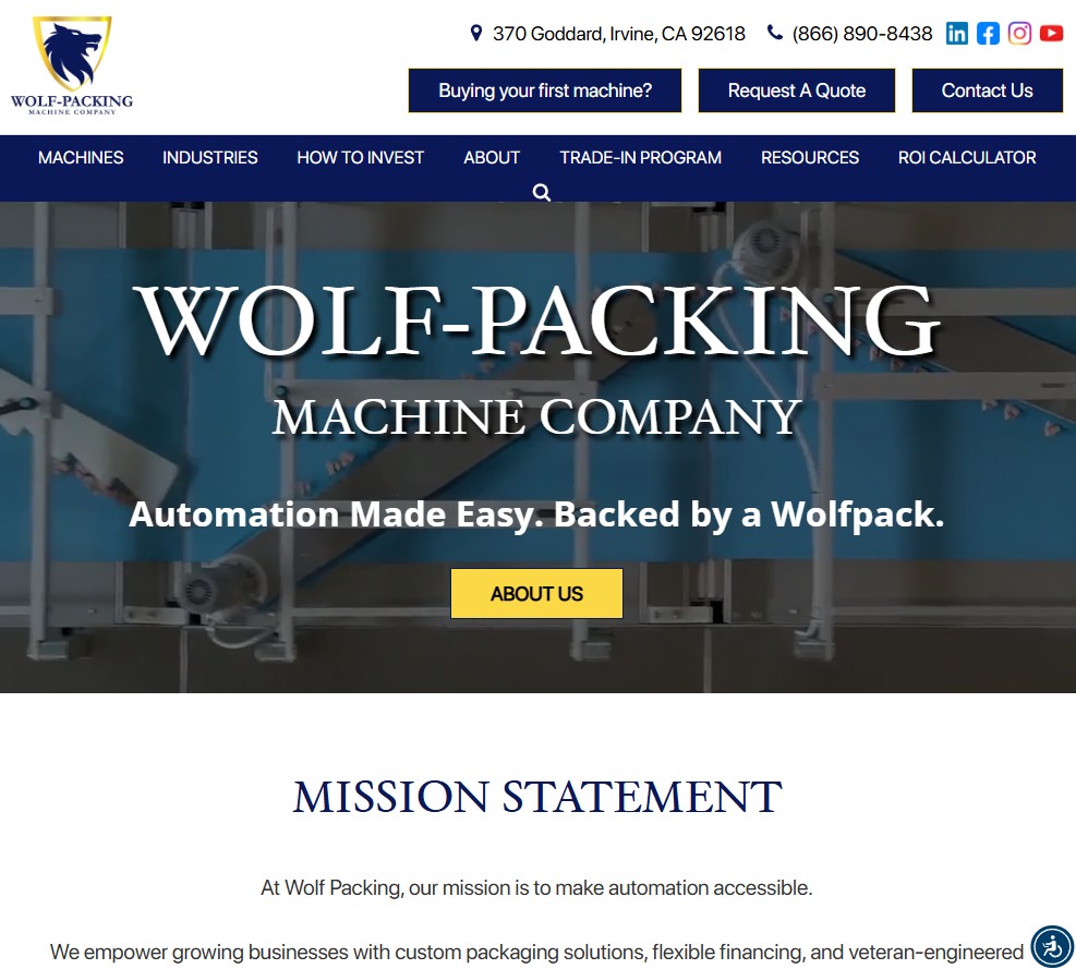 Wolf-Packing Machine Company website preview