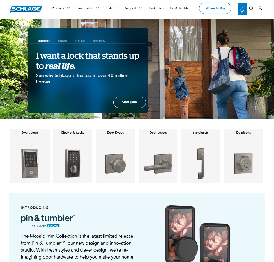Schlage website preview