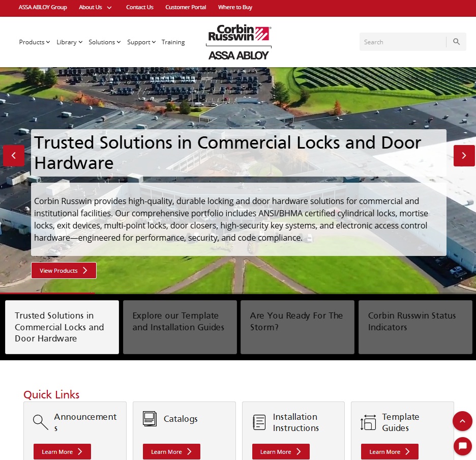 Corbin Russwin website preview