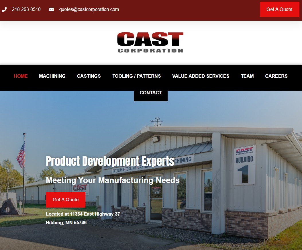 Cast Corporation website preview