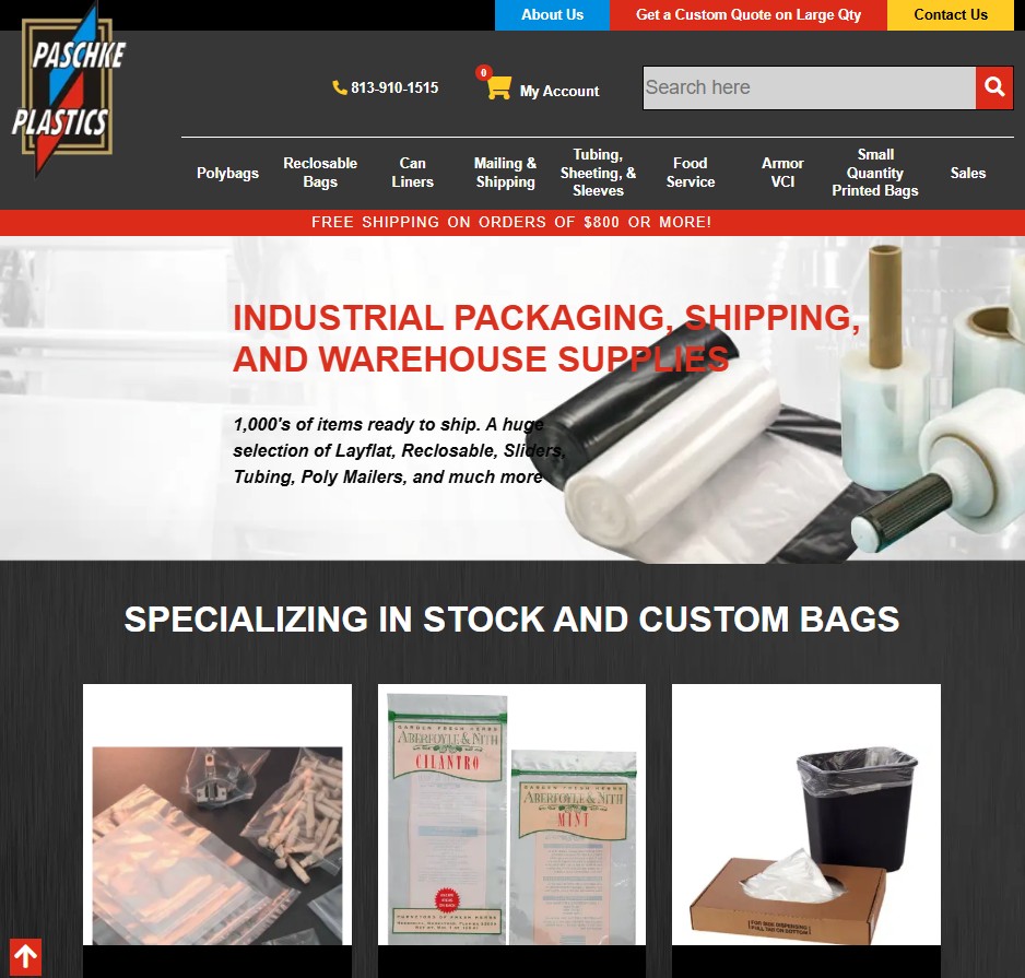 Paschke Plastics website preview