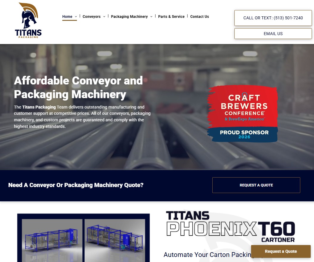 Titans Packaging website preview