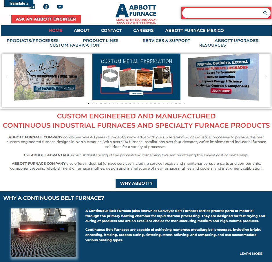 ABBOTT Furnace Company website preview