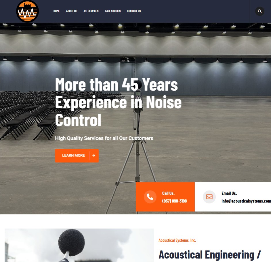 Acoustical Systems, Inc. website preview