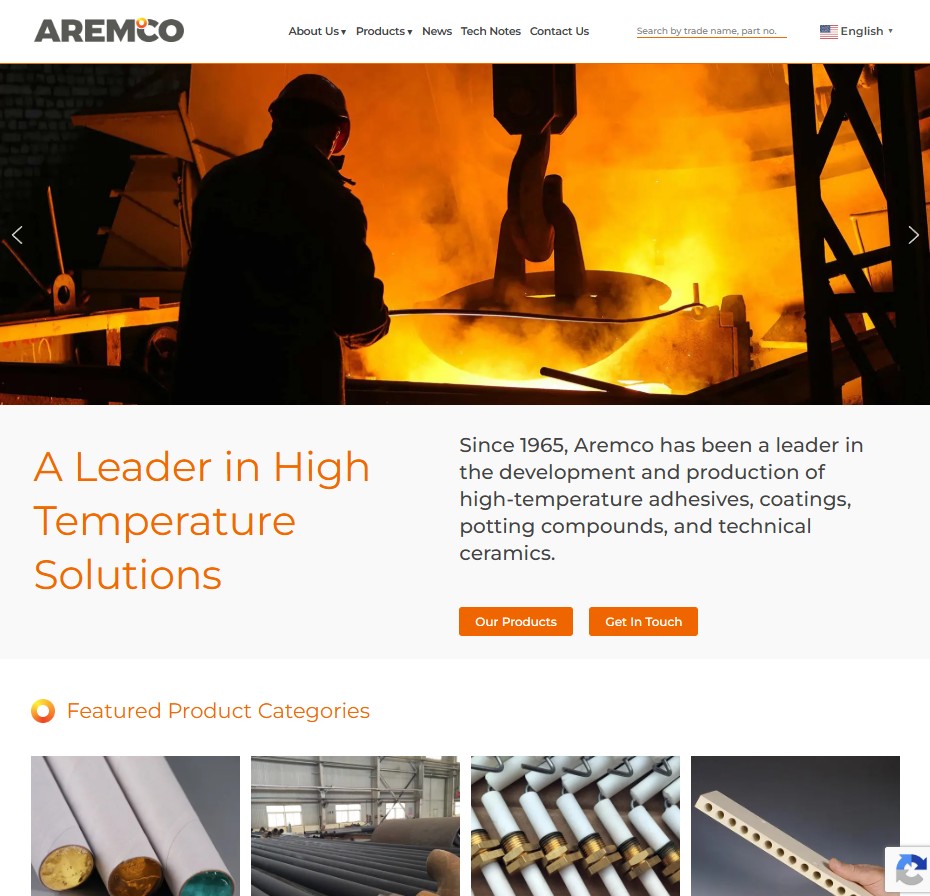 Aremco Products, Inc. website preview
