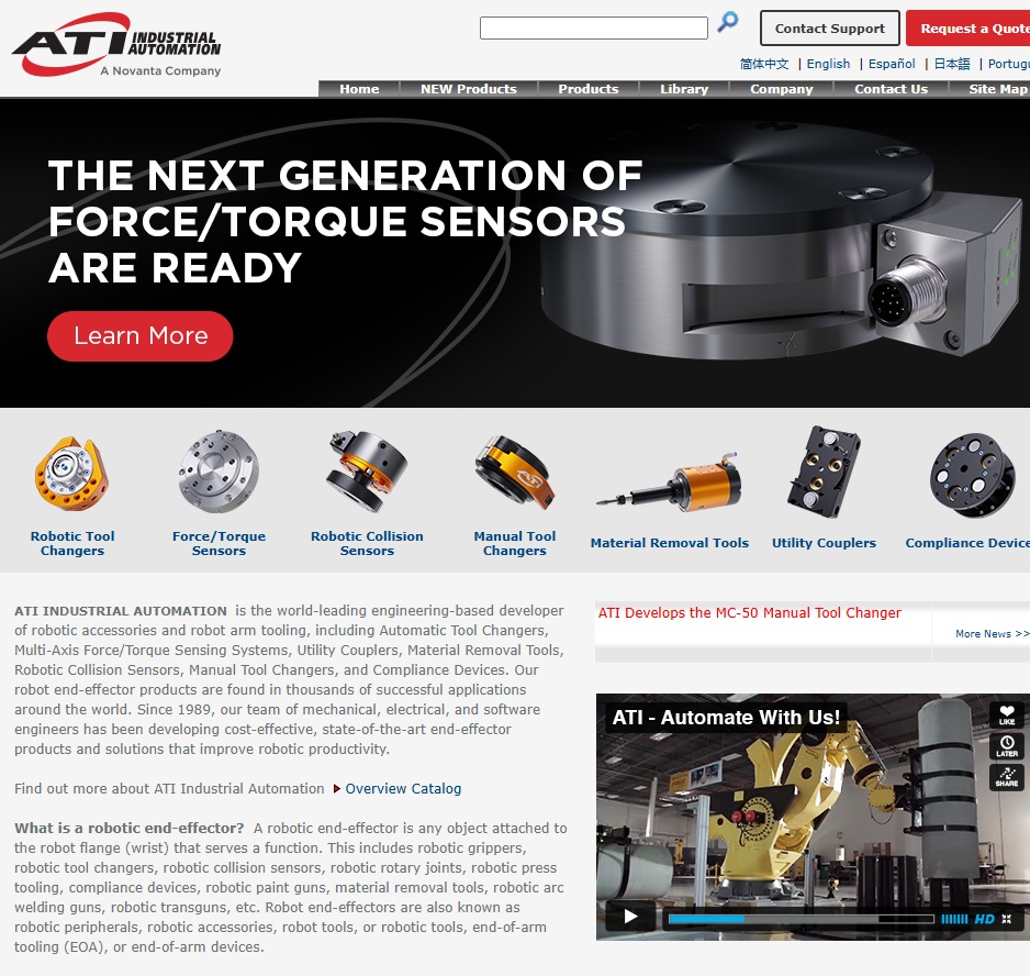 ATI Industrial Automation, Inc. website preview