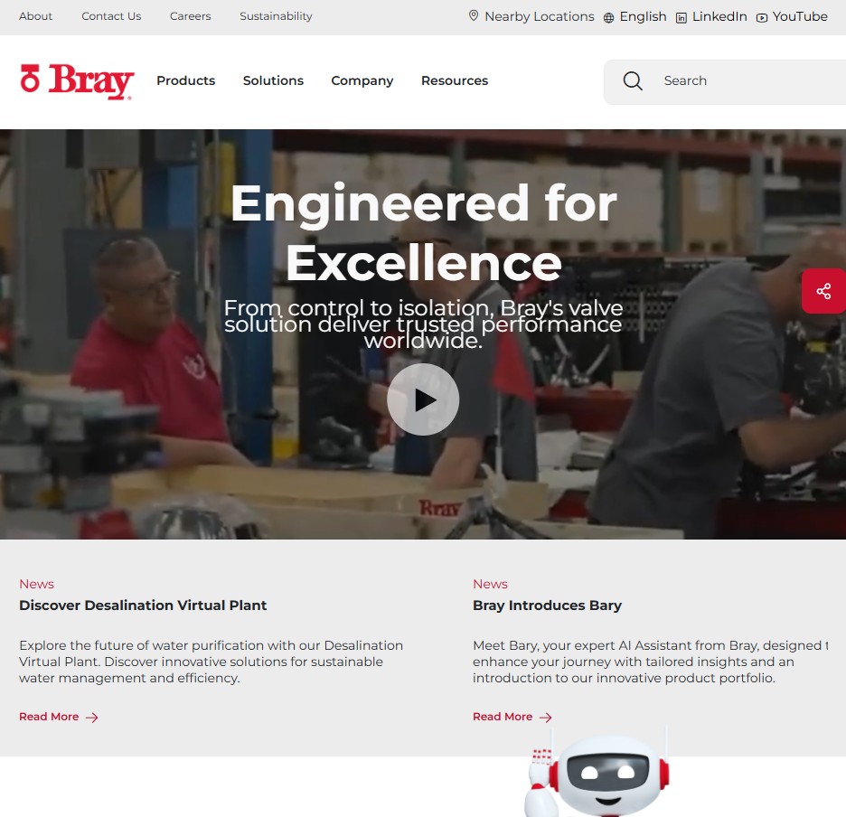 Bray Controls website preview