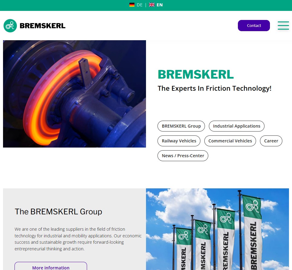 Bremskerl North America Inc. website preview