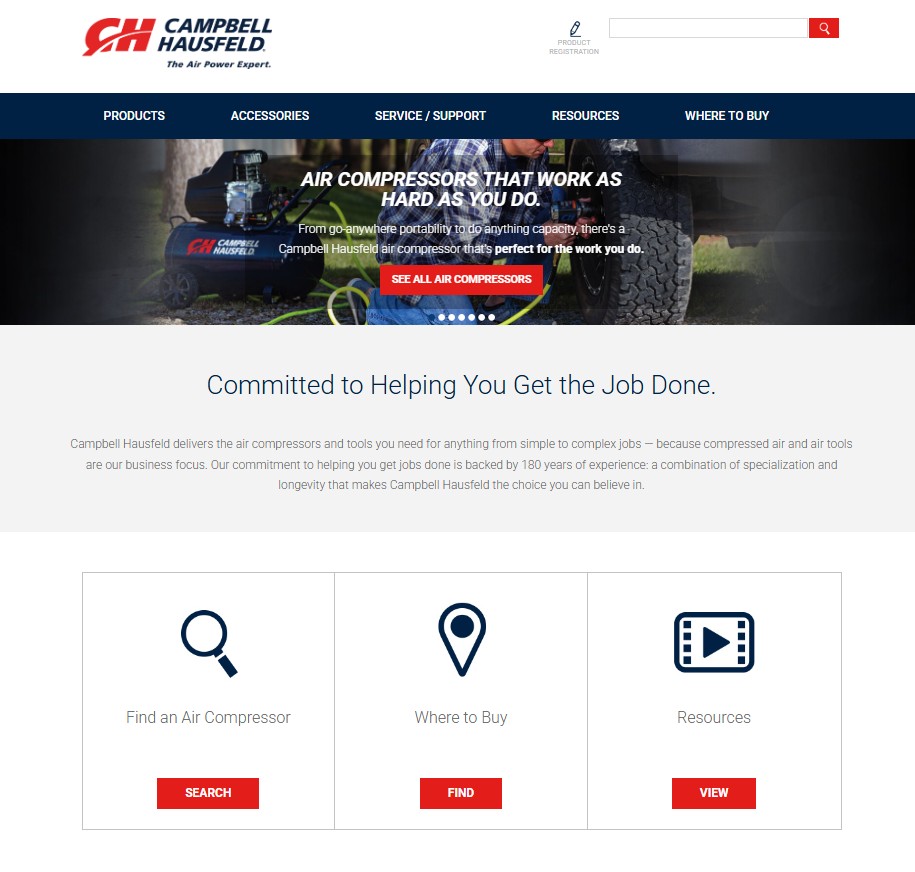 Campbell Hausfeld website preview