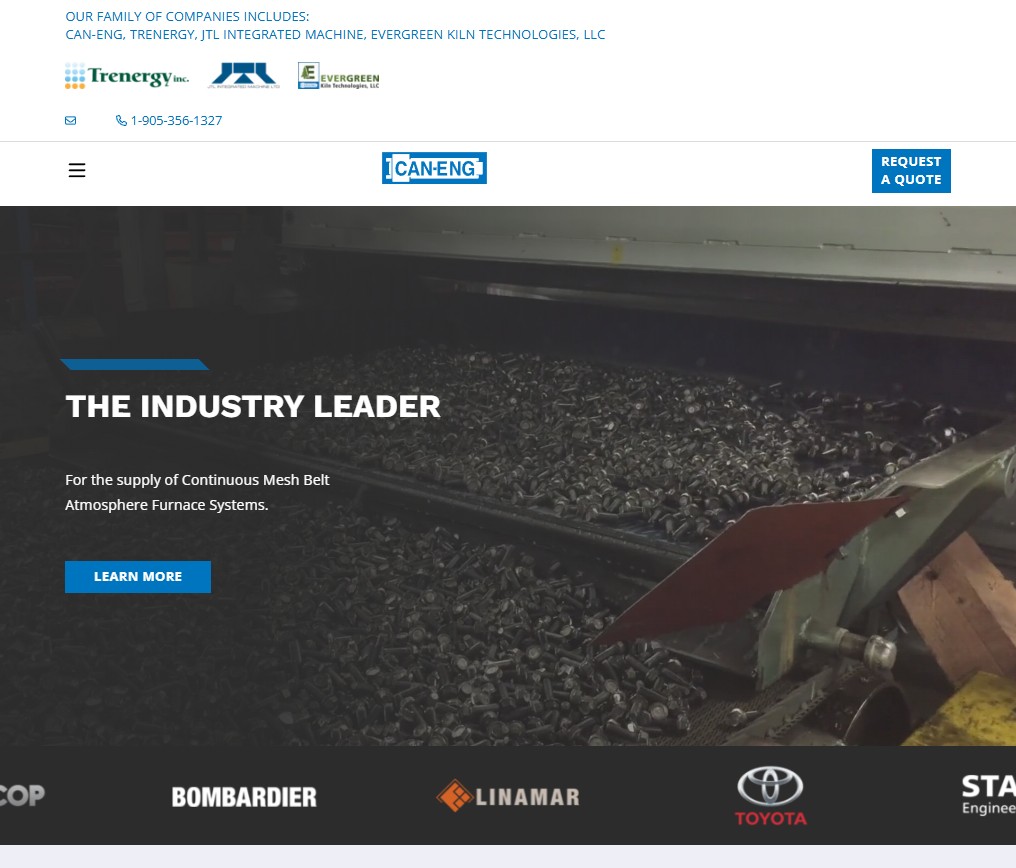 Can-Eng Furnaces, Ltd. website preview