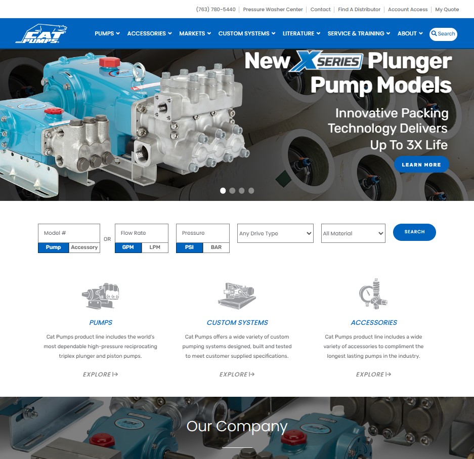 CAT PUMPS website preview