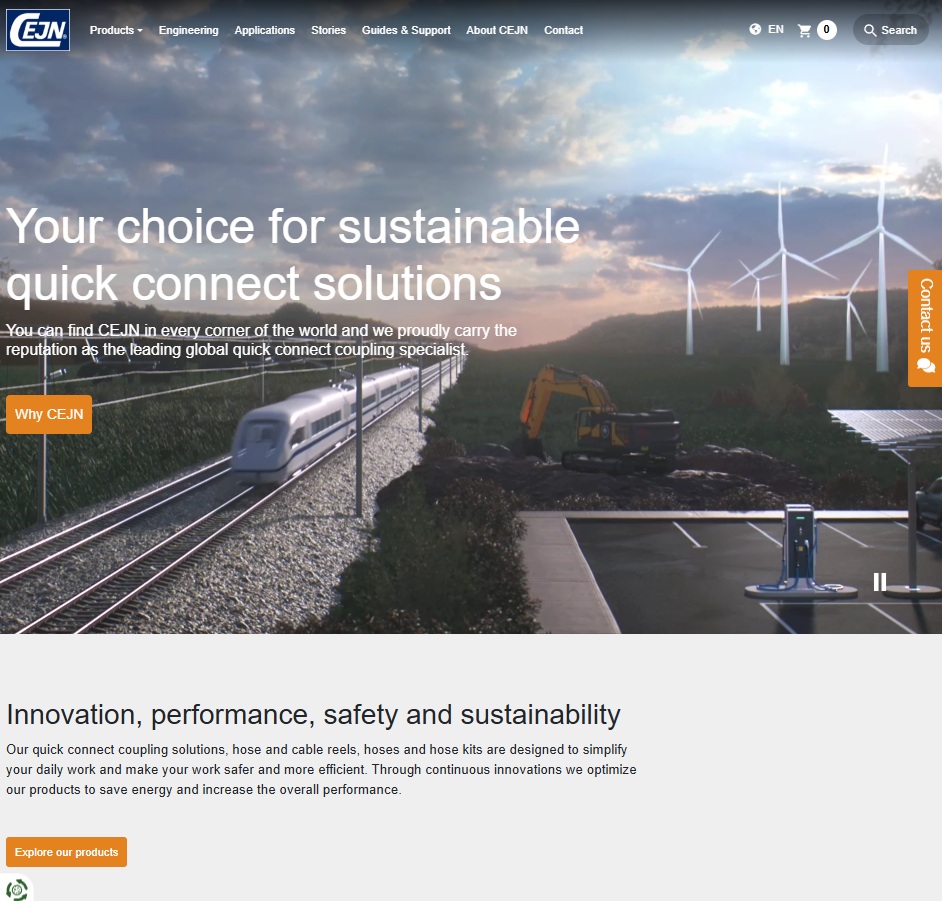 CEJN® Industrial Corporation website preview