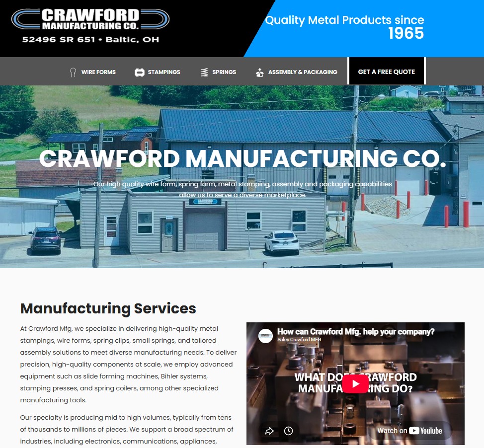 Crawford Manufacturing website preview