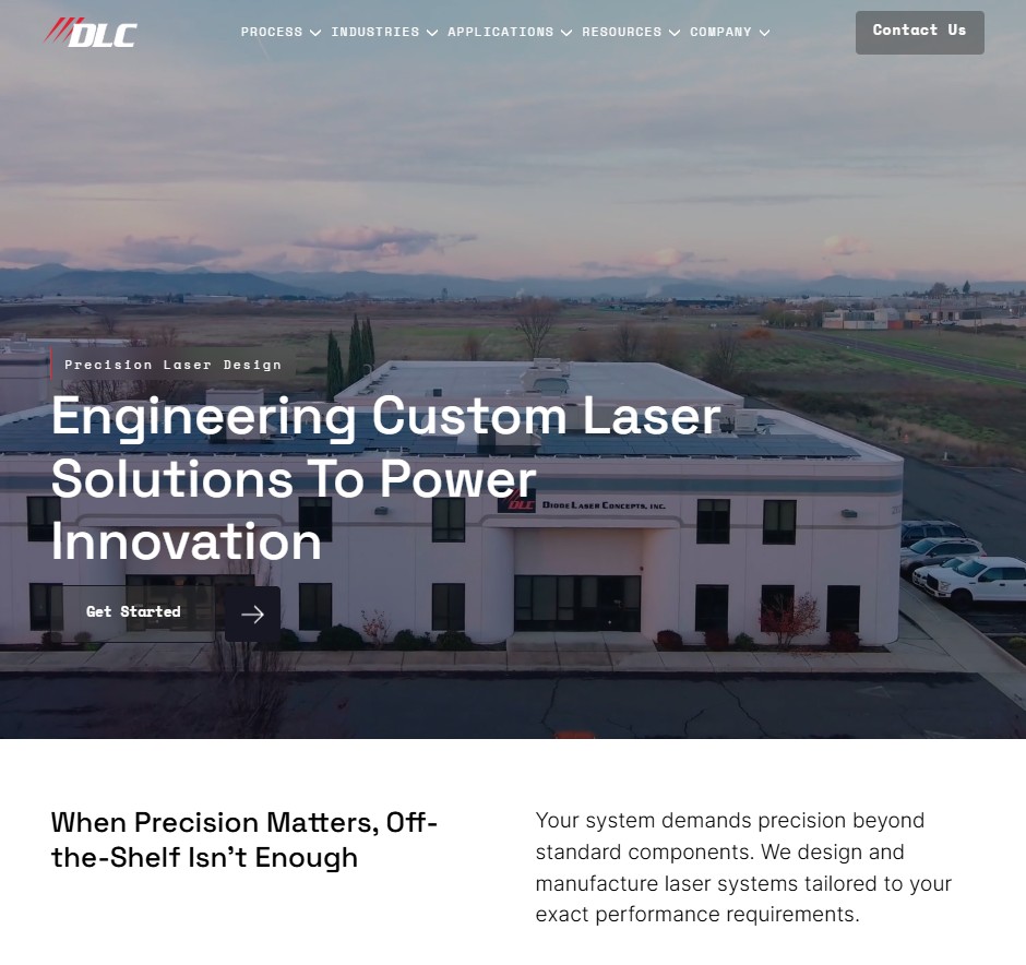 Diode Laser Concepts website preview