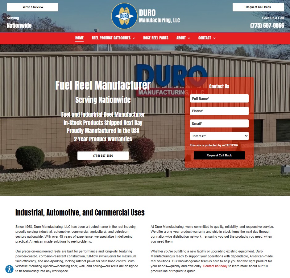 Duro Manufacturing, LLC website preview