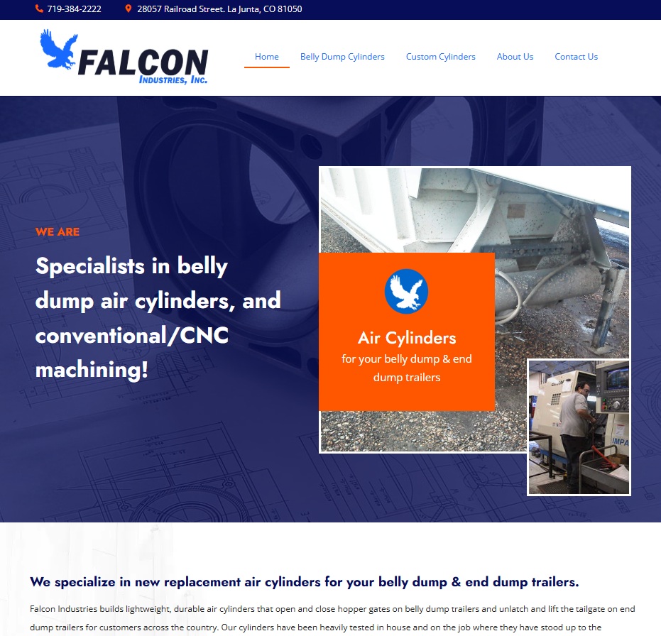Falcon Industries, Inc. website preview