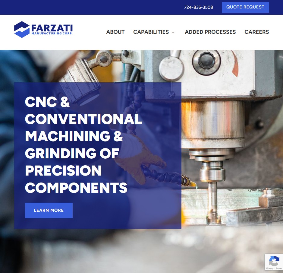 Farzati Manufacturing Corporation website preview