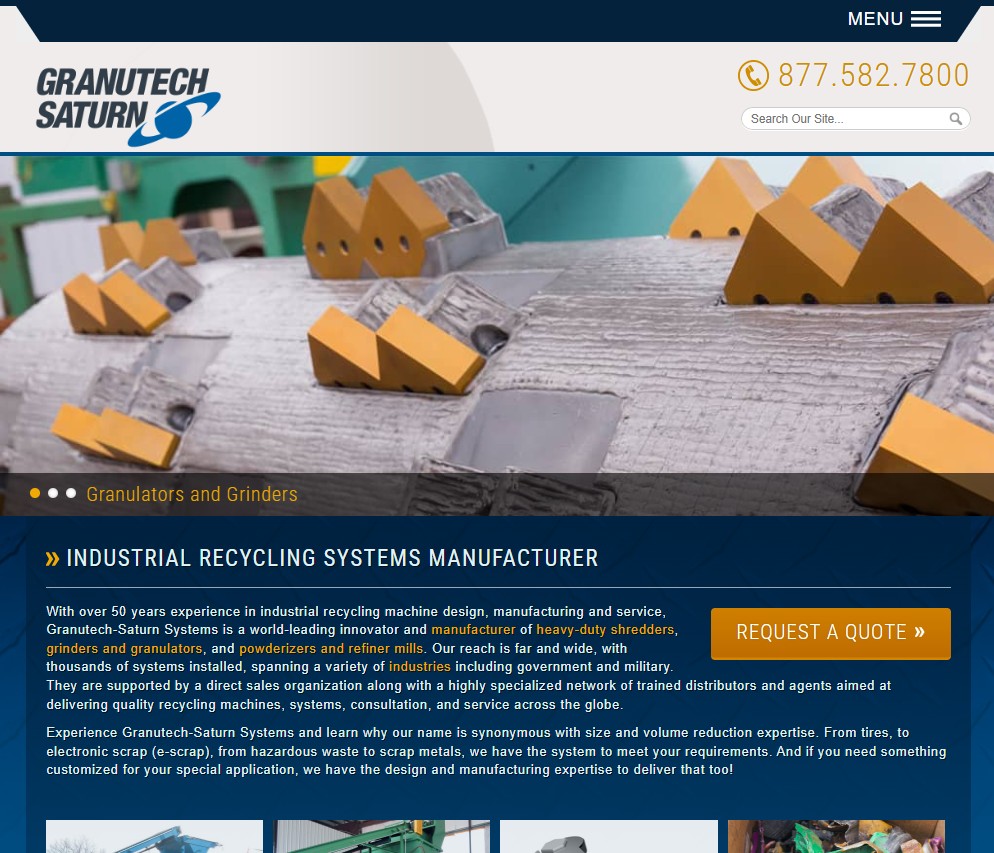 Granutech-Saturn Systems website preview