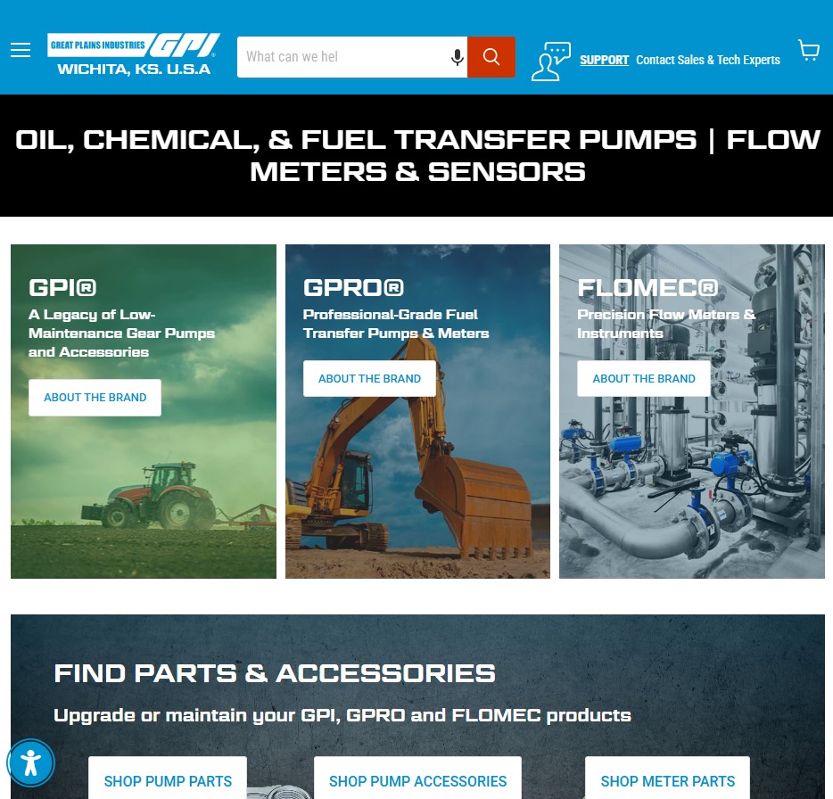 Great Plains Industries, Inc. (GPI®) website preview