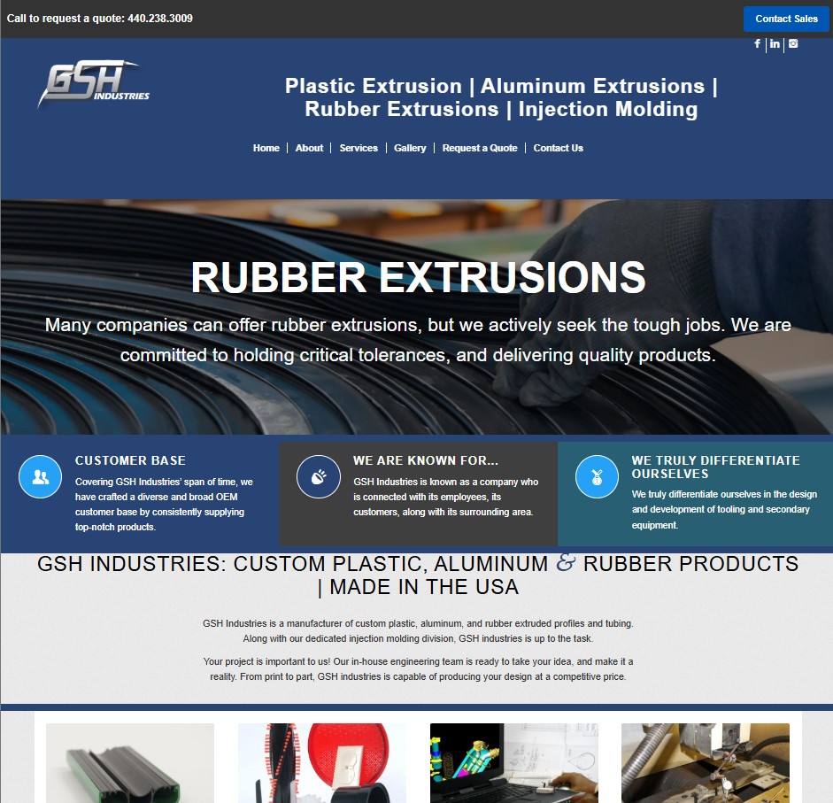 GSH Industries, Inc. website preview