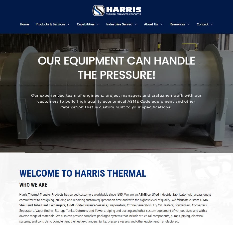 Harris Thermal Transfer Products website preview