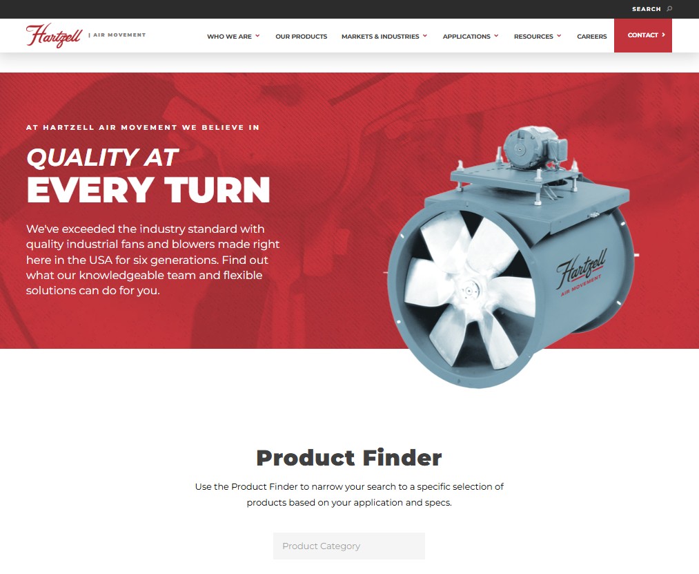 Hartzell Air Movement website preview