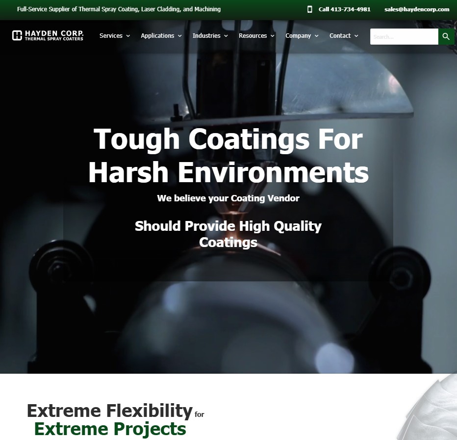 Hayden Corporation website preview