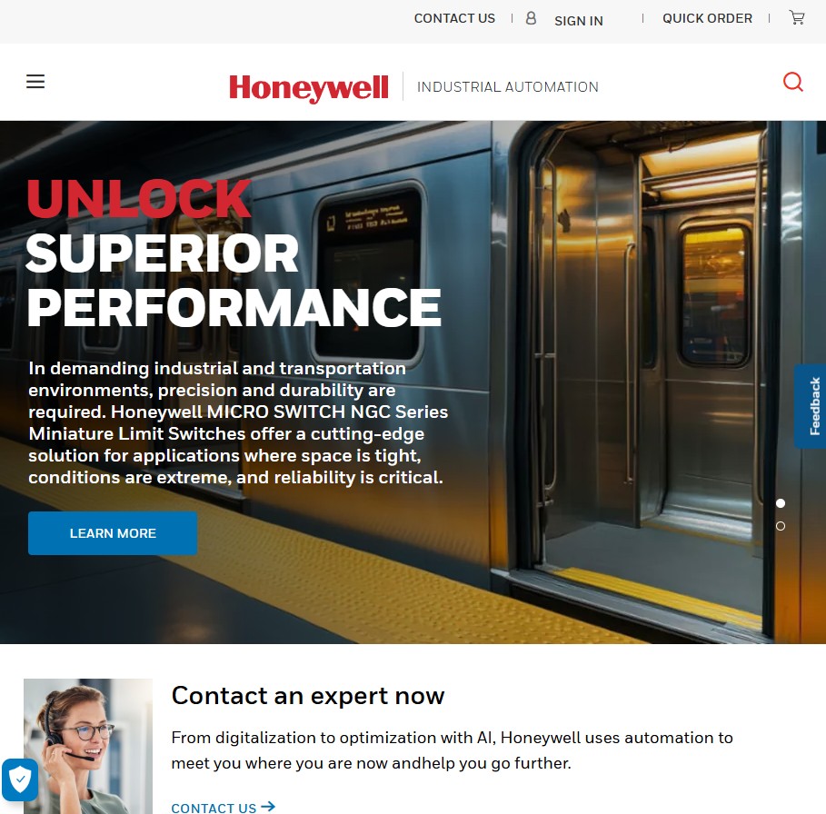Honeywell Test & Measurement website preview