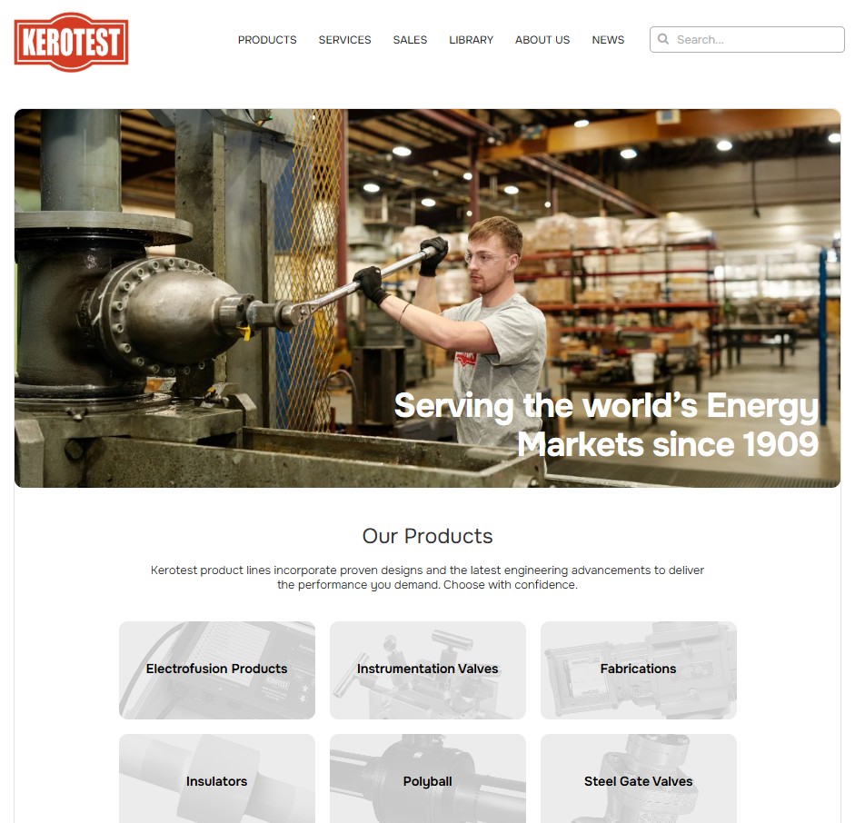 Kerotest Manufacturing Corp. website preview