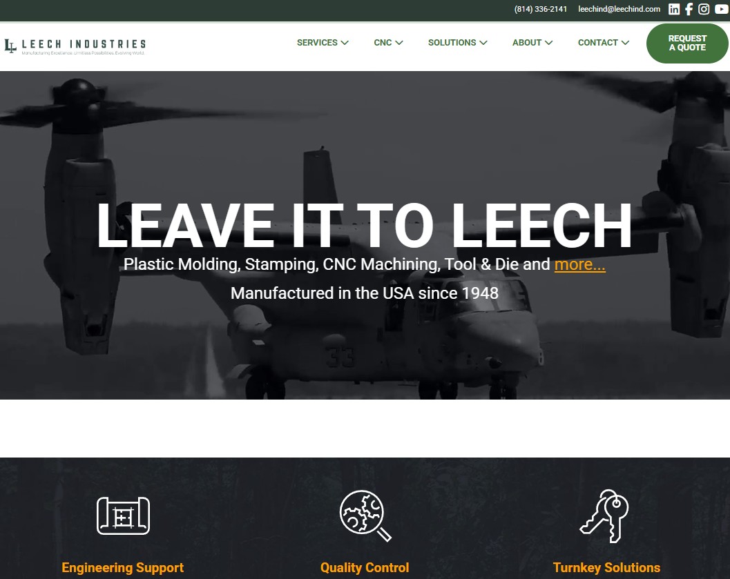 Leech Industries, Inc. website preview