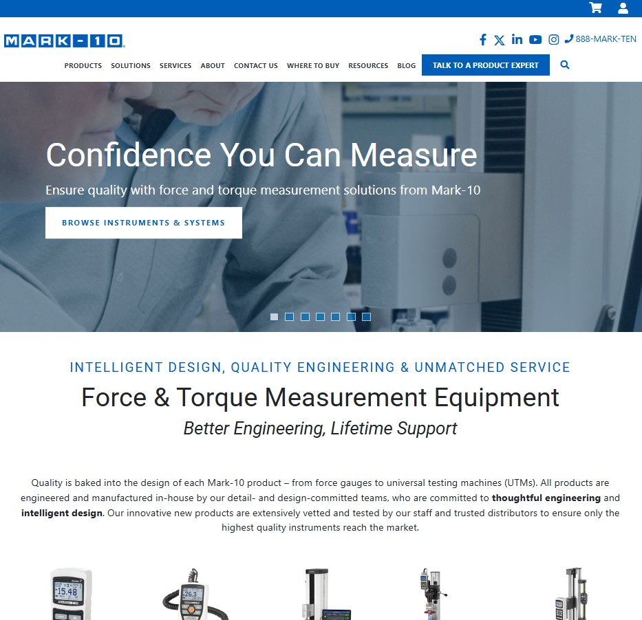 MARK-10® Corporation website preview